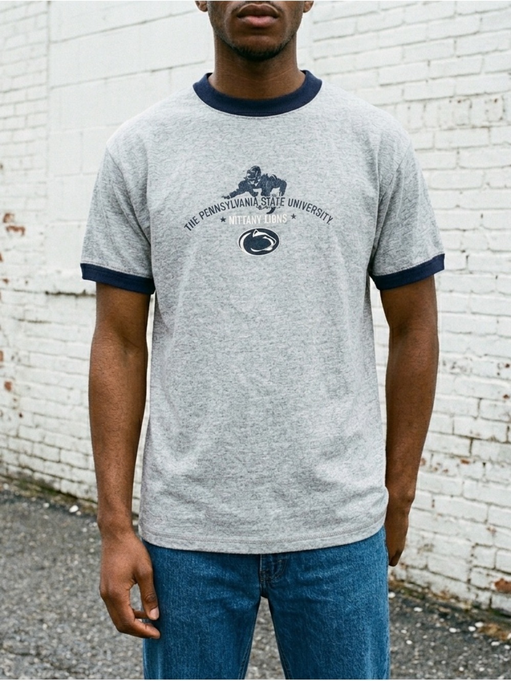 Vintage Pennsylvania State University Nittany Lions Ringer Tee Men's XL T-Shirt